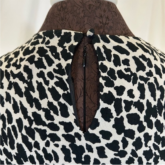 Vintage 1990s Jessica Howard Sleeveless Animal Print Beaded Midi Dress - Picture 7 of 16